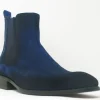 Suede Slip-On Boot Blue