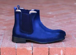 Suede Slip-On Boot Blue