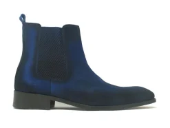Suede Slip-On Boot Blue