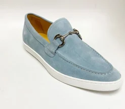 Suede Slip-On Horsebit Loafer Sky/Blue