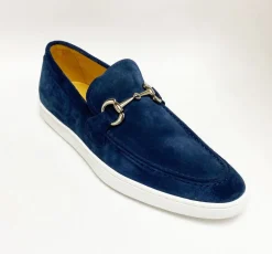 Suede Slip-On Horsebit Loafer Navy