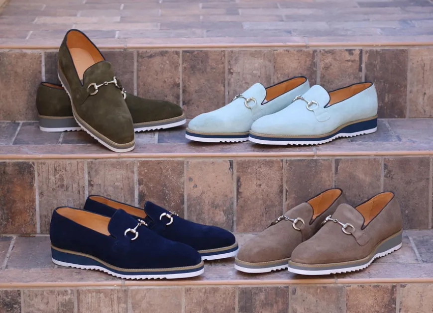 Suede Slip-On Horsebit Loafer Taupe