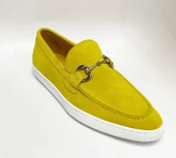 Suede Slip-On Horsebit Sneaker Yellow