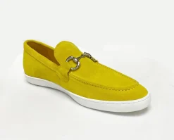 Suede Slip-On Horsebit Sneaker Yellow