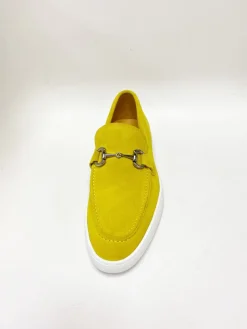 Suede Slip-On Horsebit Sneaker Yellow