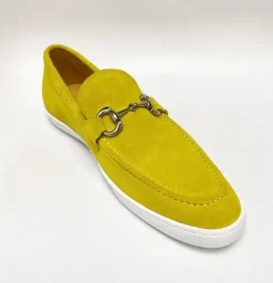 Suede Slip-On Horsebit Sneaker Yellow