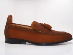 Suede Slip-On Tasseled Loafer Brown