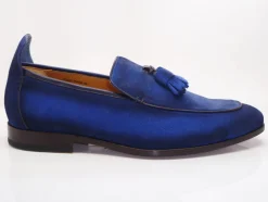 Suede Slip-On Tasseled Loafer Blue