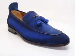 Suede Slip-On Tasseled Loafer Blue
