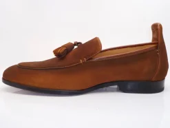 Suede Slip-On Tasseled Loafer Brown