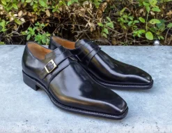 Ugo Vasare "Brooks" Monkstrap Shoe Black