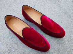 Velvet Formal Loafer Red