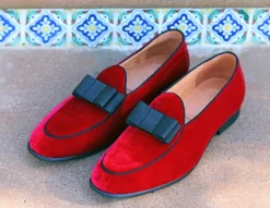 Velvet Formal Loafer Red