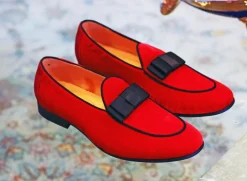 Velvet Formal Loafer Red
