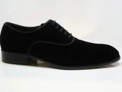 Velvet Lace-Up Oxford Black