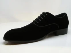 Velvet Lace-Up Oxford Black