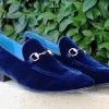 Velvet Slip-On Loafer Blue
