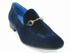 Velvet Slip-On Loafer Blue