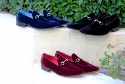 Velvet Slip-On Loafer Blue