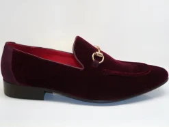 Velvet Slip-On Loafer Burgundy
