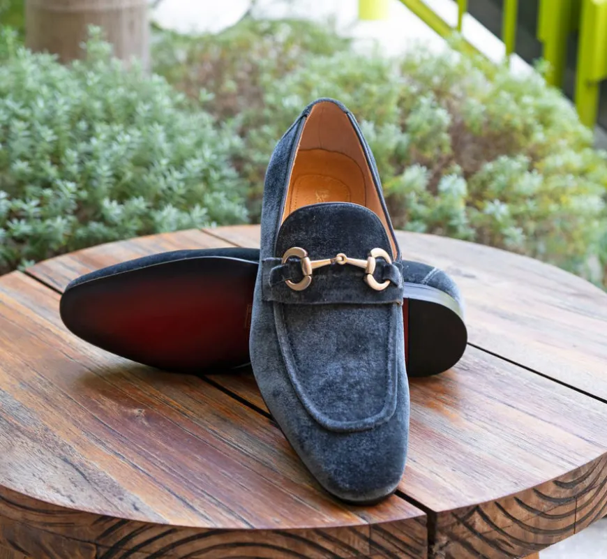 Velvet Slip-On Loafer Charcoal