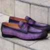 Woven Canvas & Calfskin Slip-On Loafer Purple